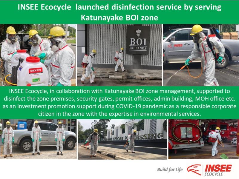 INSEE Ecocycle launched disinfection service by serving Katunayake BOI zone