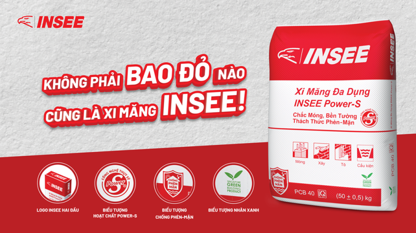 INSEE VIETNAM ONLY CIRCULATES ONE TYPE OF RED BAG FOR THE INSEE POWER-S MULTIPURPOSE CEMENT